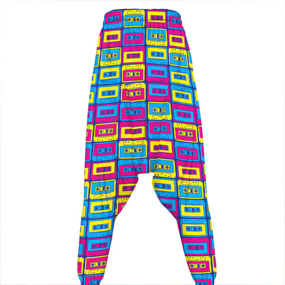Colorful Cassette Tape Print Hammer Pants