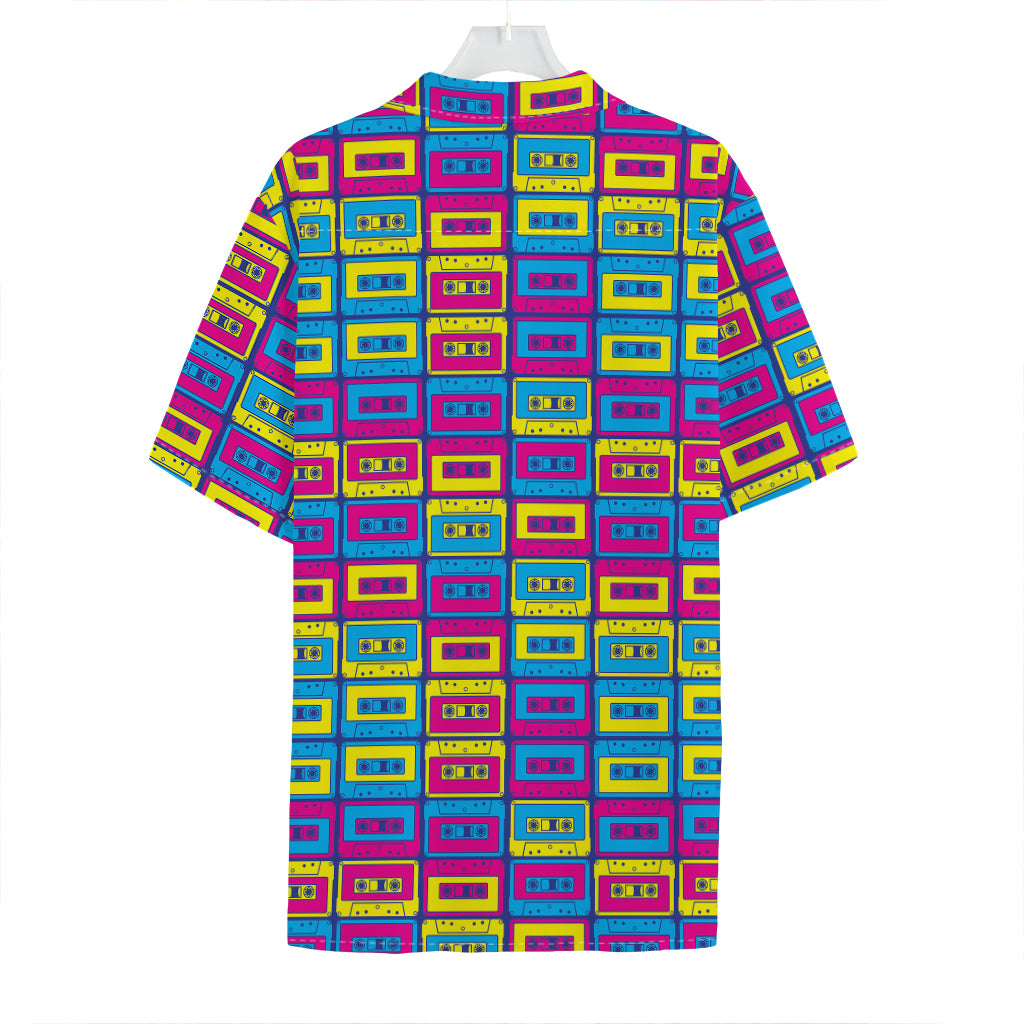 Colorful Cassette Tape Print Hawaiian Shirt