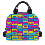 Colorful Cassette Tape Print Insulated Lunch Bag
