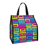 Colorful Cassette Tape Print Insulated Lunch Tote