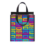 Colorful Cassette Tape Print Insulated Lunch Tote