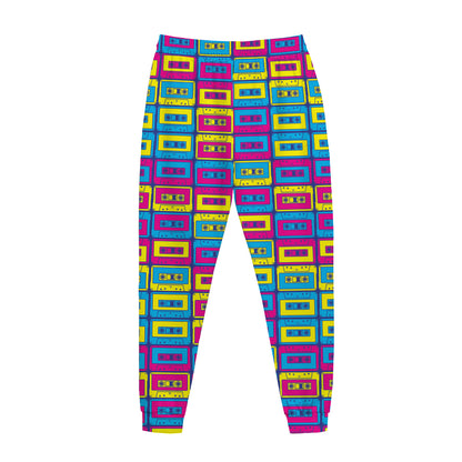 Colorful Cassette Tape Print Jogger Pants