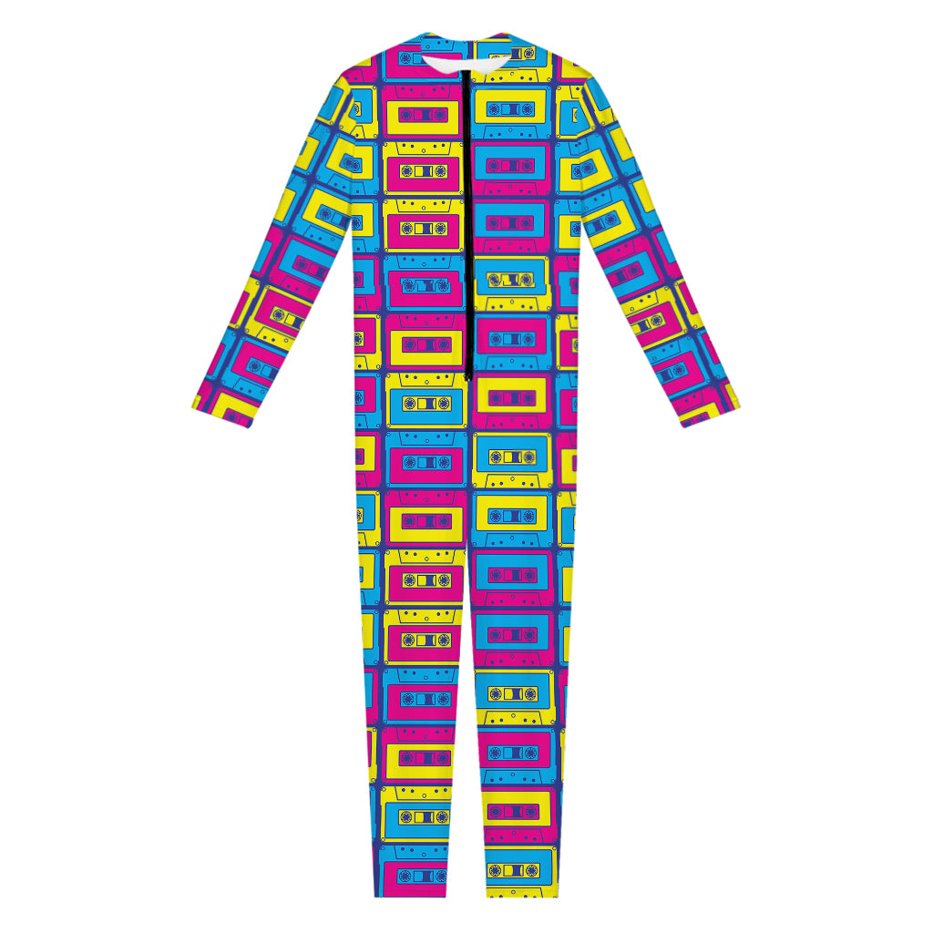 Colorful Cassette Tape Print Jumpsuit