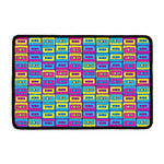 Colorful Cassette Tape Print Kitchen Mat
