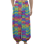 Colorful Cassette Tape Print Lantern Pants