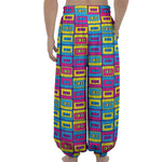 Colorful Cassette Tape Print Lantern Pants