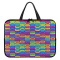 Colorful Cassette Tape Print Laptop Sleeve With Handle