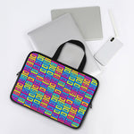 Colorful Cassette Tape Print Laptop Sleeve With Handle