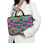 Colorful Cassette Tape Print Laptop Sleeve With Handle