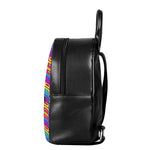 Colorful Cassette Tape Print Leather Backpack