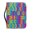 Colorful Cassette Tape Print Leather Bible Cover