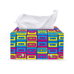 Colorful Cassette Tape Print Leather Tissue Box Cover
