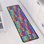 Colorful Cassette Tape Print Long Kitchen Mat