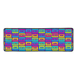 Colorful Cassette Tape Print Long Kitchen Mat