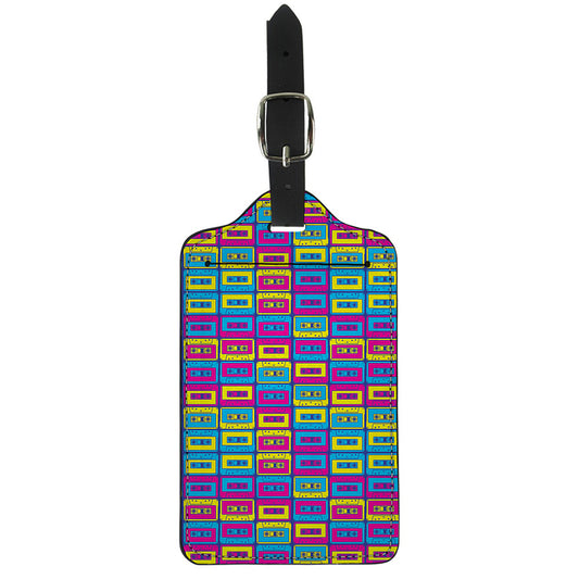 Colorful Cassette Tape Print Luggage Tag