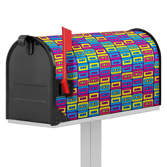 Colorful Cassette Tape Print Mailbox Cover