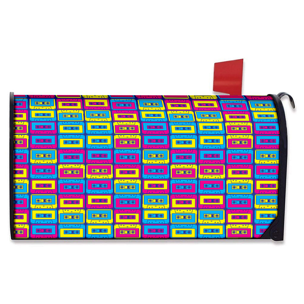 Colorful Cassette Tape Print Mailbox Cover