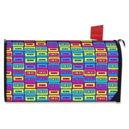 Colorful Cassette Tape Print Mailbox Cover