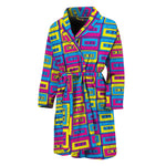 Colorful Cassette Tape Print Men's Bathrobe