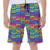 Colorful Cassette Tape Print Men's Beach Shorts