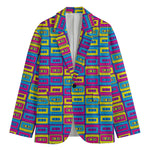Colorful Cassette Tape Print Men's Blazer
