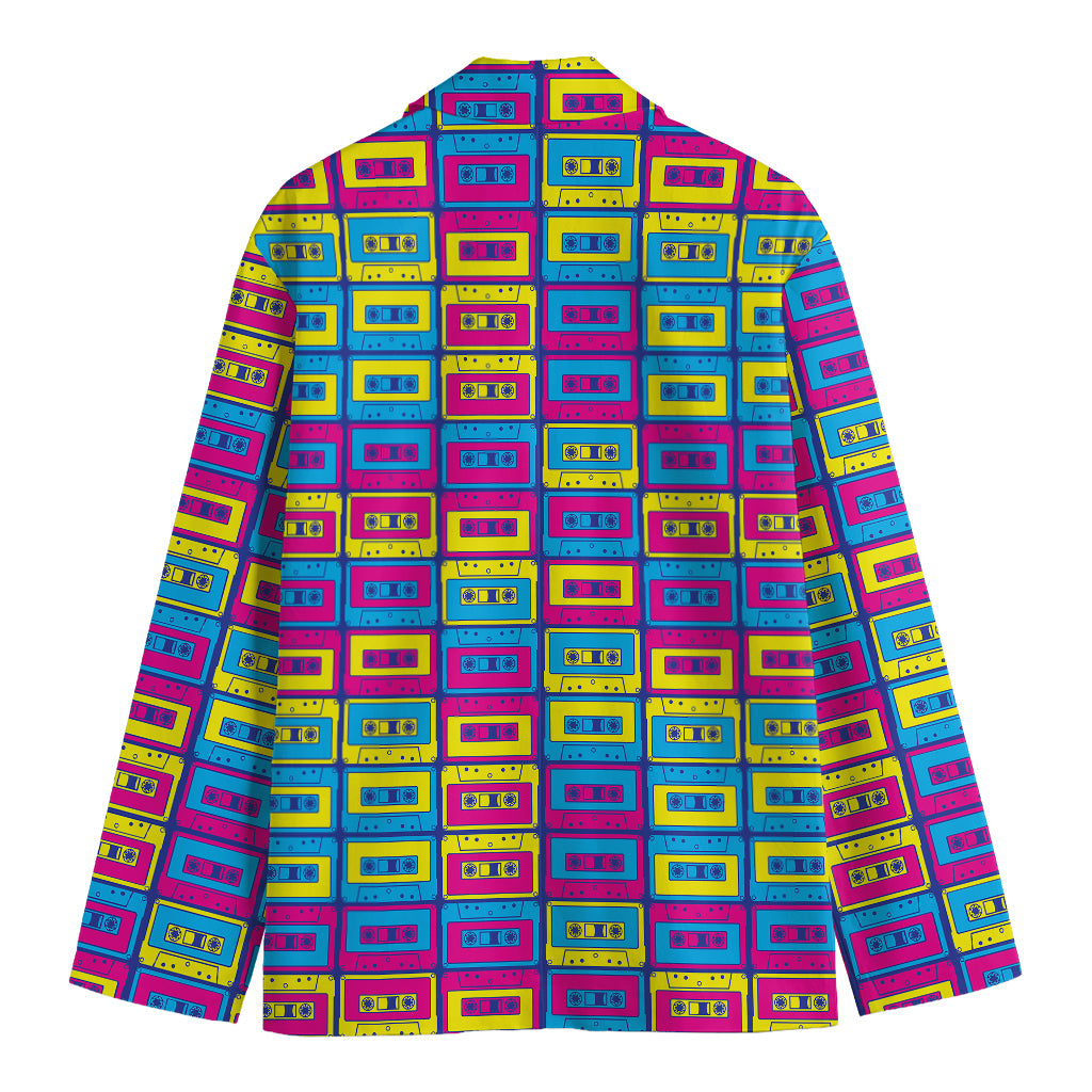 Colorful Cassette Tape Print Men's Blazer