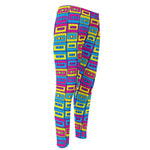 Colorful Cassette Tape Print Men's Compression Pants