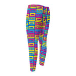 Colorful Cassette Tape Print Men's Compression Pants