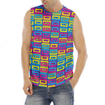 Colorful Cassette Tape Print Men's Fitness Tank Top