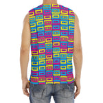 Colorful Cassette Tape Print Men's Fitness Tank Top