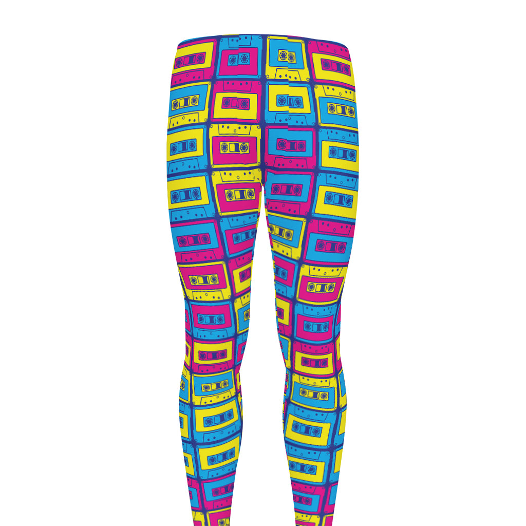 Colorful Cassette Tape Print Men's leggings