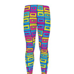 Colorful Cassette Tape Print Men's leggings