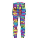 Colorful Cassette Tape Print Men's leggings