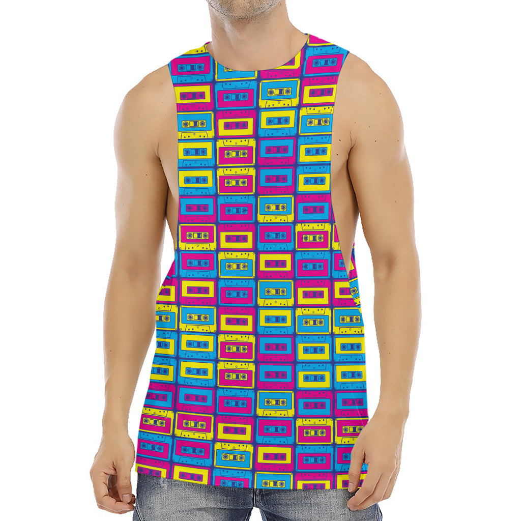 Colorful Cassette Tape Print Men's Muscle Tank Top