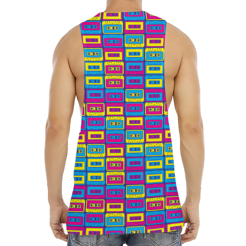 Colorful Cassette Tape Print Men's Muscle Tank Top