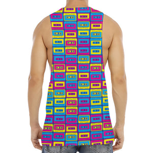 Colorful Cassette Tape Print Men's Muscle Tank Top