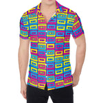 Colorful Cassette Tape Print Men's Shirt