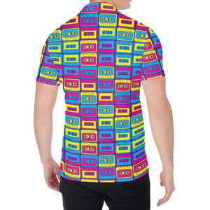 Colorful Cassette Tape Print Men's Shirt