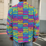 Colorful Cassette Tape Print Men's Shirt Jacket