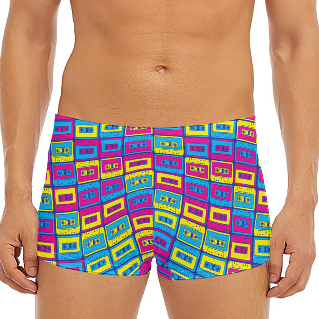 Colorful Cassette Tape Print Men's Short Boxer Briefs