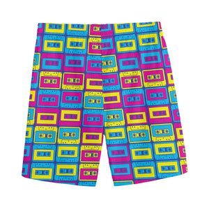 Colorful Cassette Tape Print Men's Sports Shorts