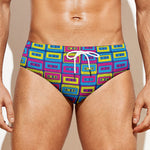 Colorful Cassette Tape Print Men's Swim Briefs