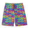 Colorful Cassette Tape Print Men's Swim Trunks