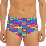 Colorful Cassette Tape Print Men's Triangle Swim Briefs