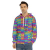 Colorful Cassette Tape Print Men's Velvet Pullover Hoodie