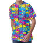 Colorful Cassette Tape Print Men's Velvet T-Shirt