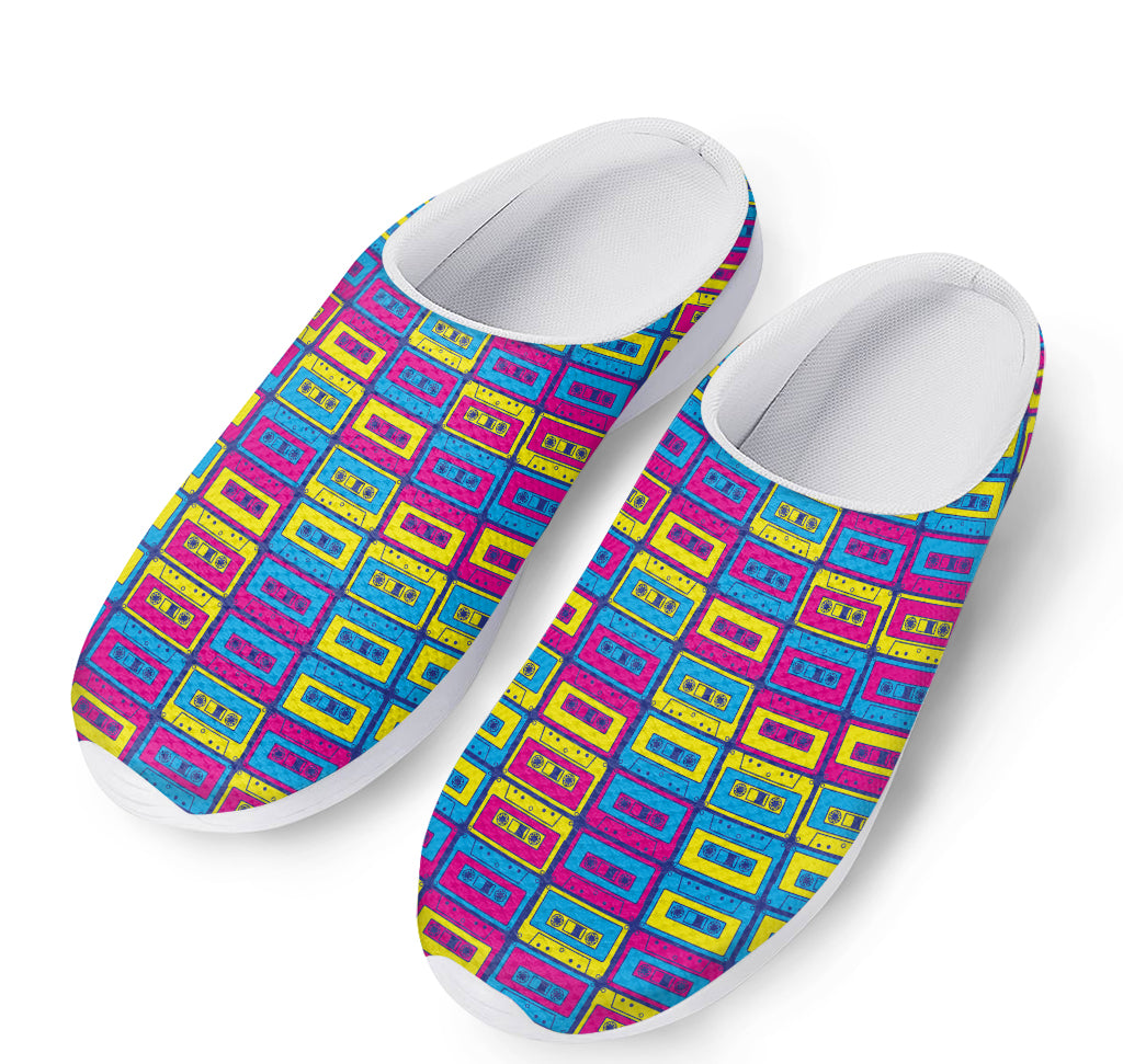 Colorful Cassette Tape Print Mesh Casual Shoes