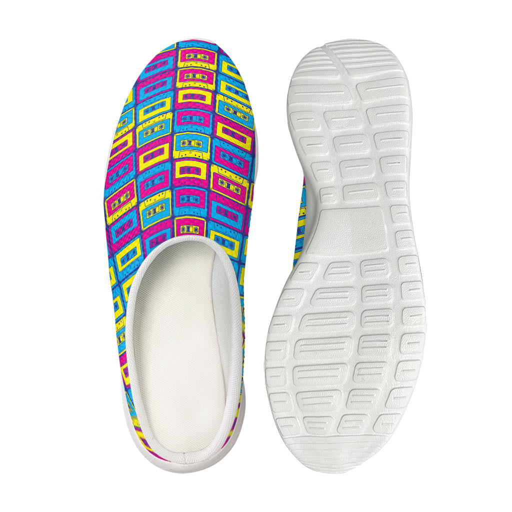 Colorful Cassette Tape Print Mesh Casual Shoes