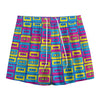 Colorful Cassette Tape Print Mesh Shorts