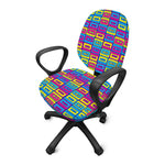 Colorful Cassette Tape Print Office Chair Cover